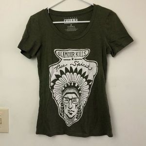 Glamour Kills Army Green Graphic Tee